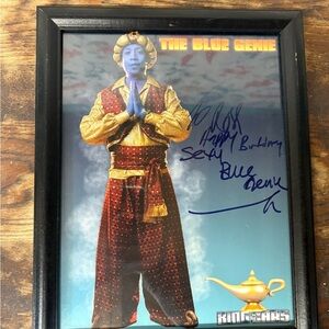 Vintage Signed The Blue Genie Framed Photo
